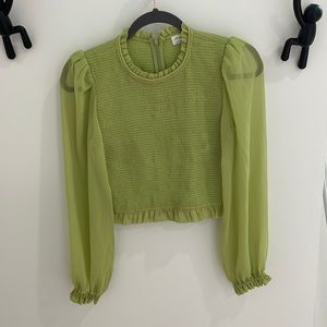 EUC aritzia Wilfred tempest blouse in pistachio